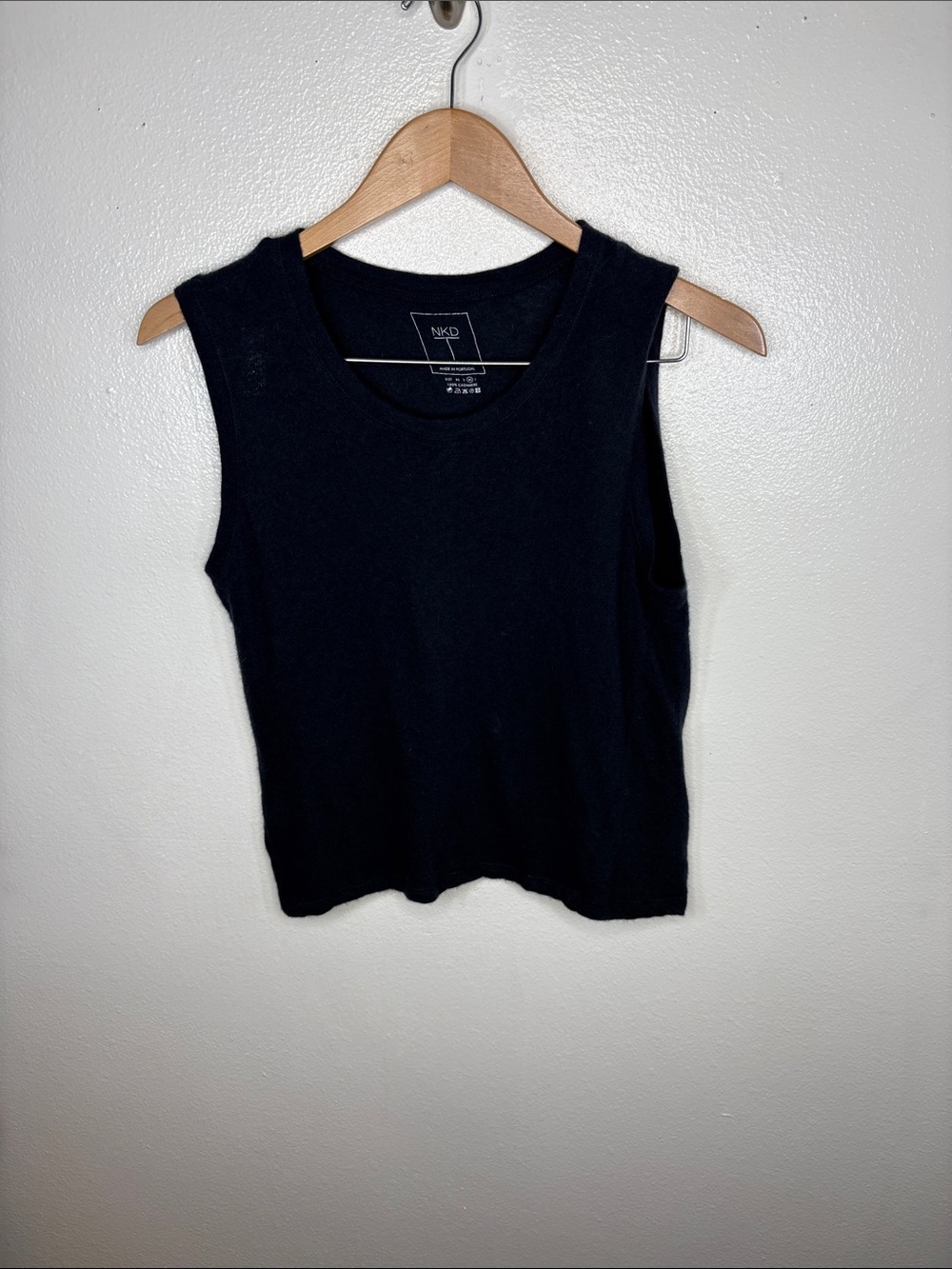 NKD T Navy 100% Cashmere Sleeveless Top Women Size M